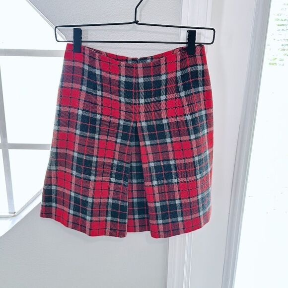 ✨3/$25✨ Tracy Evans Plaid Wool Vintage Skirt - Picture 2 of 3